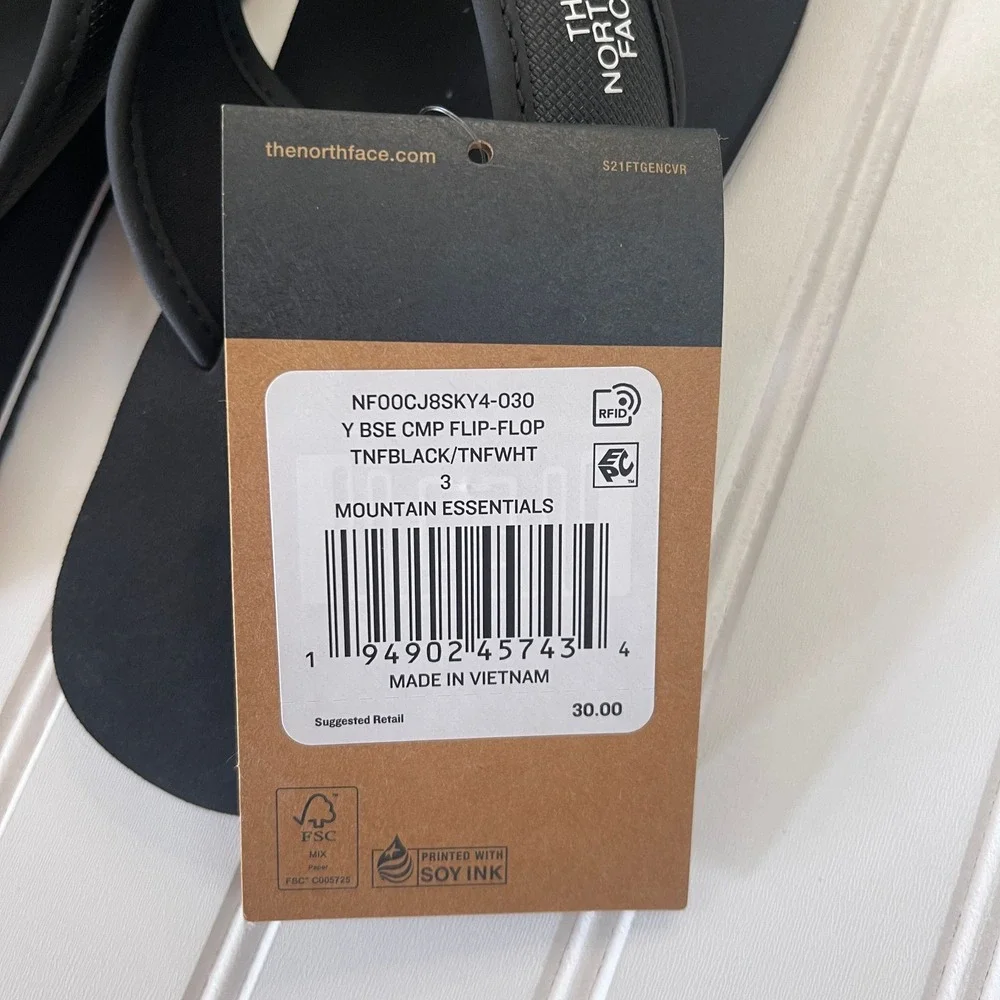 NWT‎ THE NORTH FACE BASE CAMP FLIP FLOPS SIZE BIG KIDS 3
